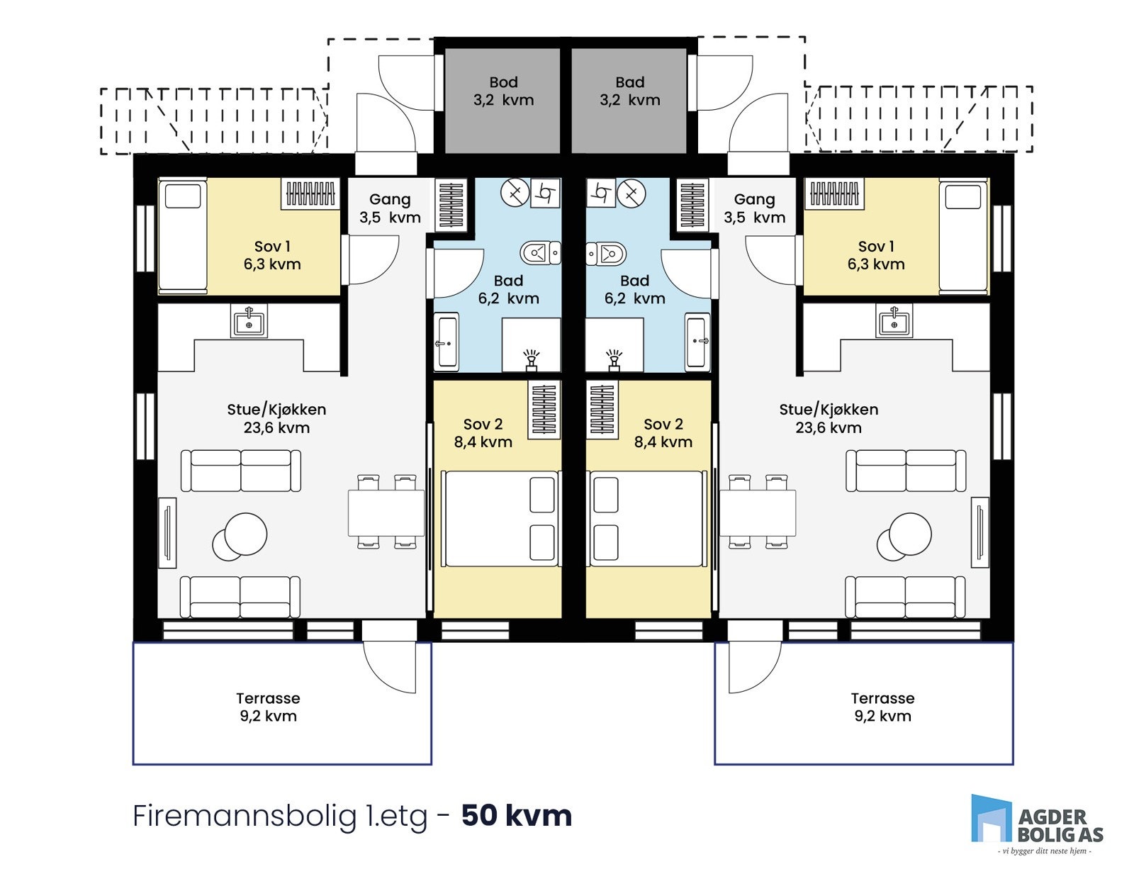 Planløsning 1 etasje Galleribilde