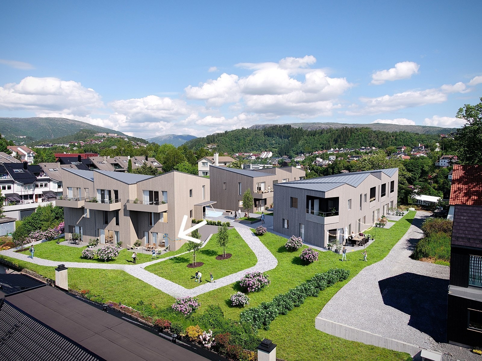 En ny leilighet med gode kvaliteter og sørvendt terrasse med gode solforhold. Galleribilde