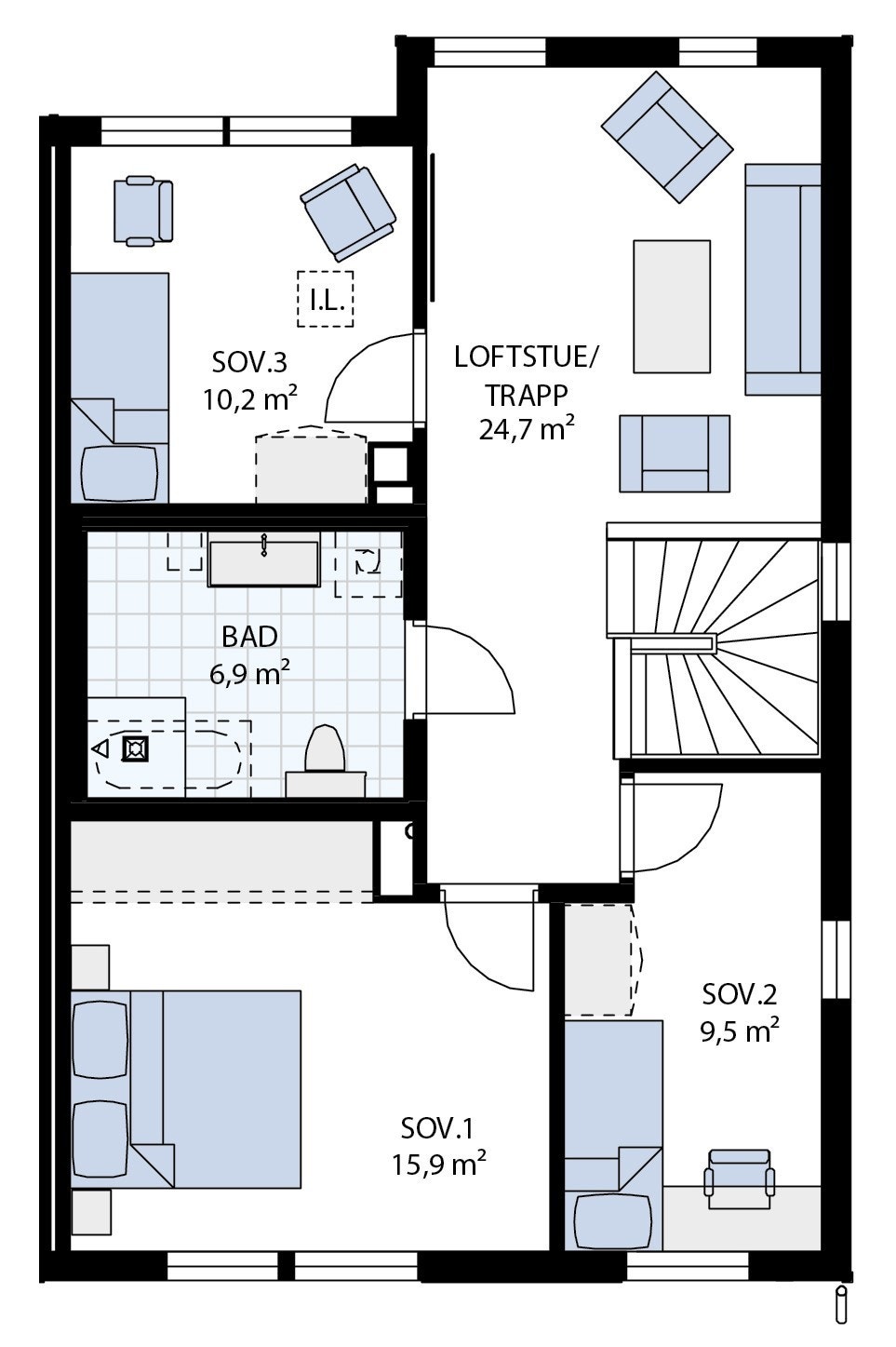 Hus 1, bolig 17 - 2 etasje Galleribilde