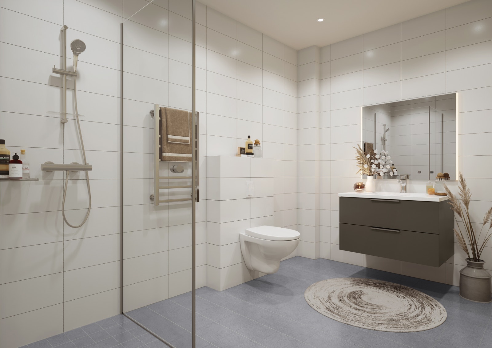 Illustrasjon: Bad i 2 etasje (nr. 18 og 19 + nr. 21 og 22 er like) Galleribilde