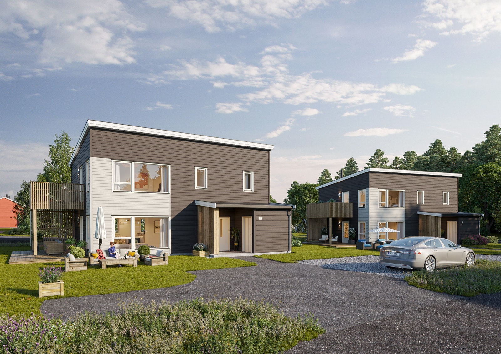 Illustrasjon: 6 eneboliger er til salgs på samme område Galleribilde