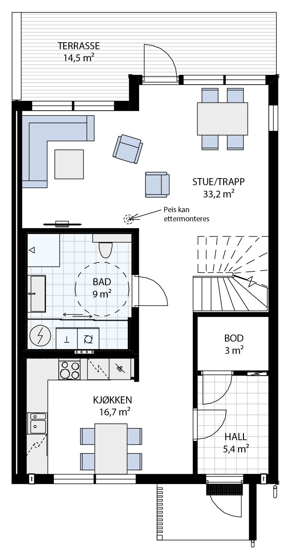 Hus 1, bolig 17 - 1 etasje Galleribilde
