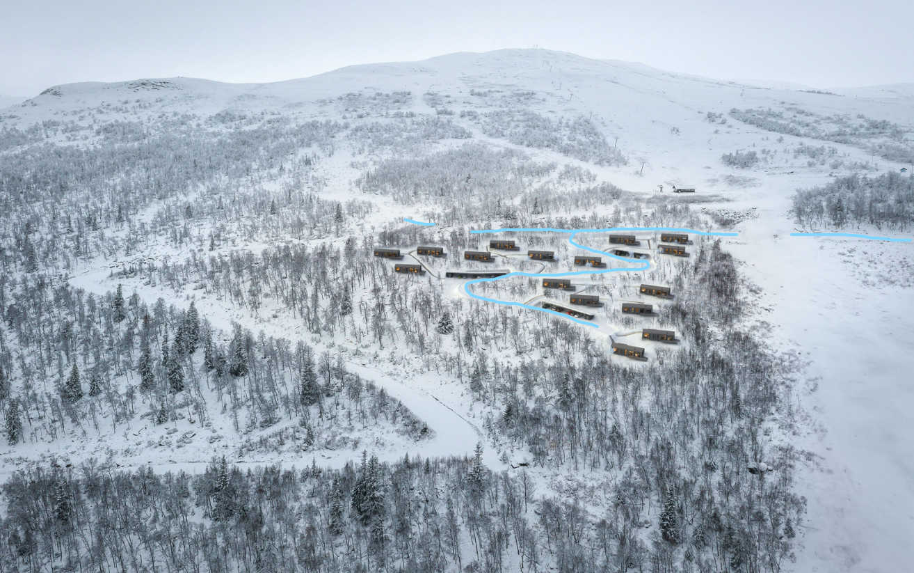 Lyseblått viser veien inn i området til Uvdal Compact Lodge Galleribilde