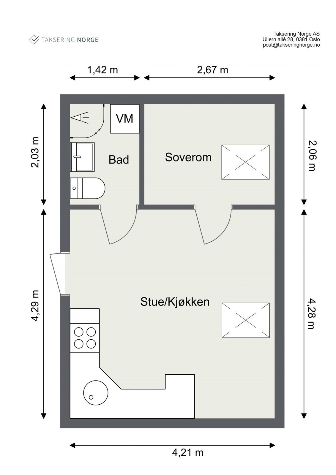 Plantegning med mål Galleribilde