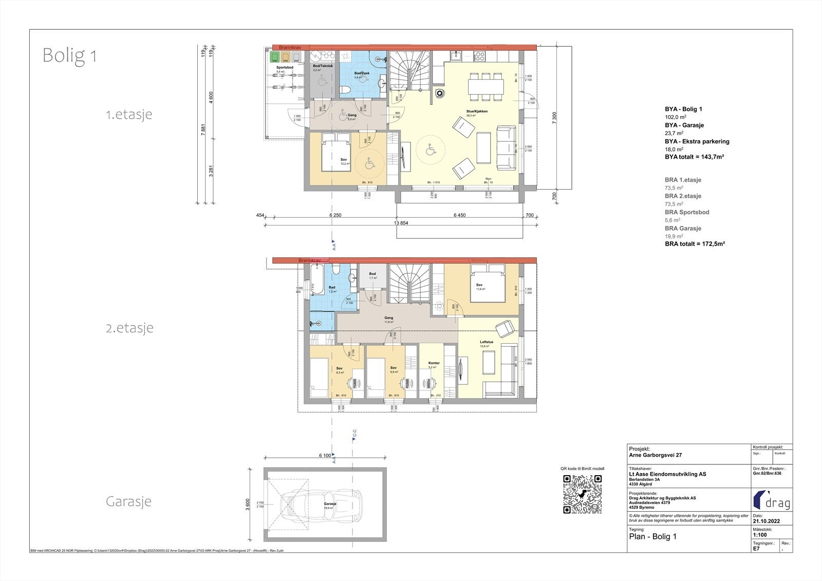 Planløsning bolig 1 Galleribilde