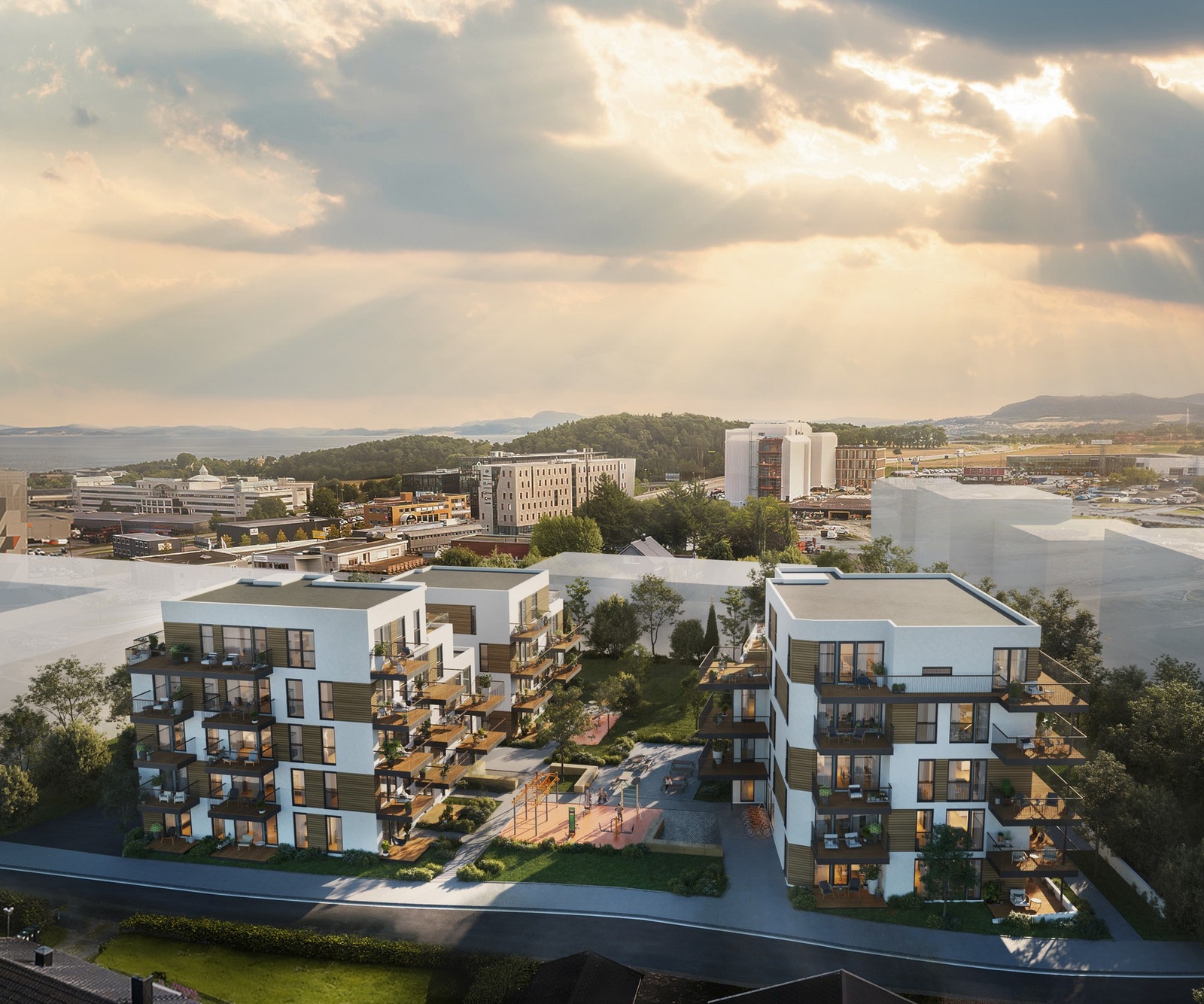 Flotte Lysangen skal oppføres i urban stil med elegante detaljer. Galleribilde