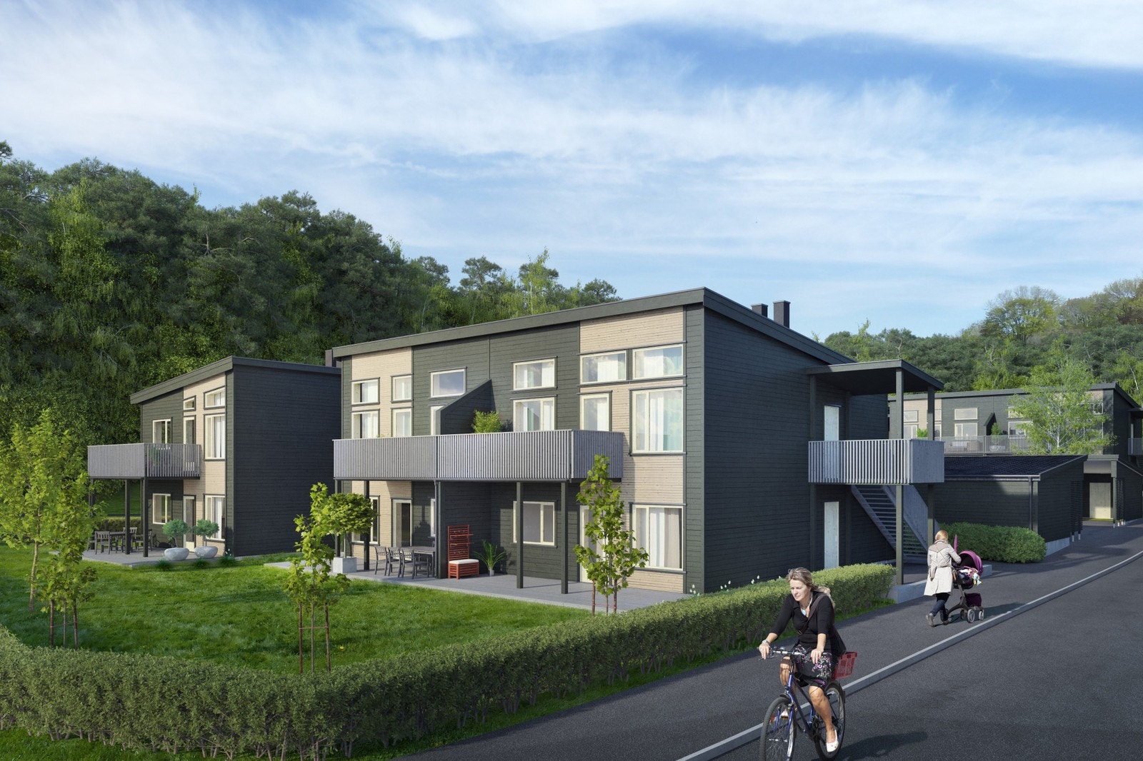 Illustrasjon leilighetsbygg Galleribilde