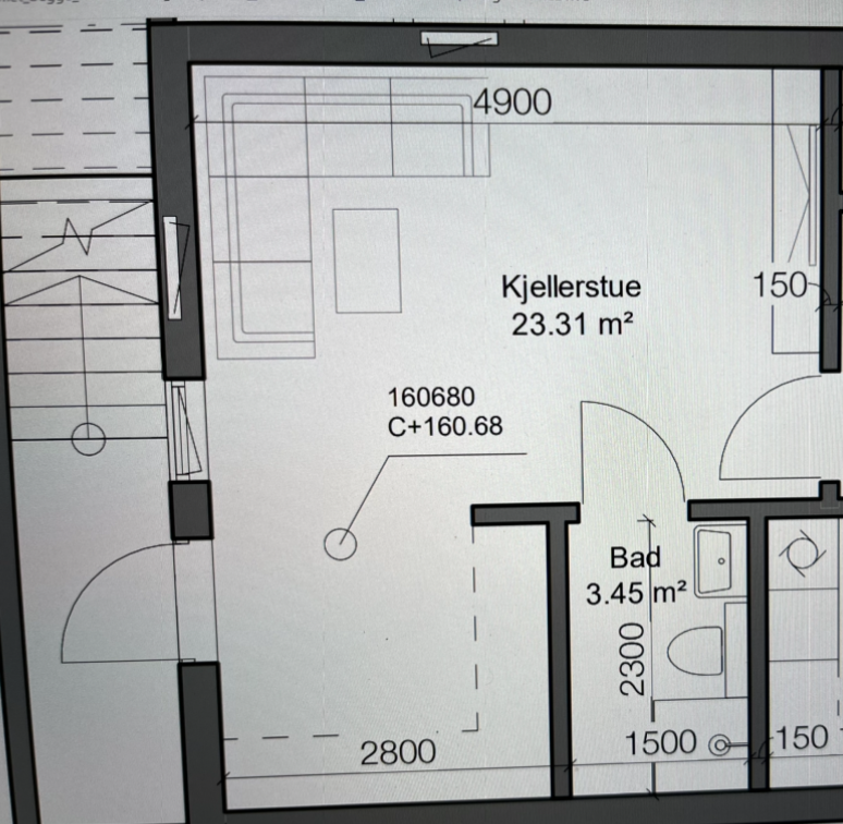 Planløsning for leiligheten, totalt ca. 27 kvm Galleribilde