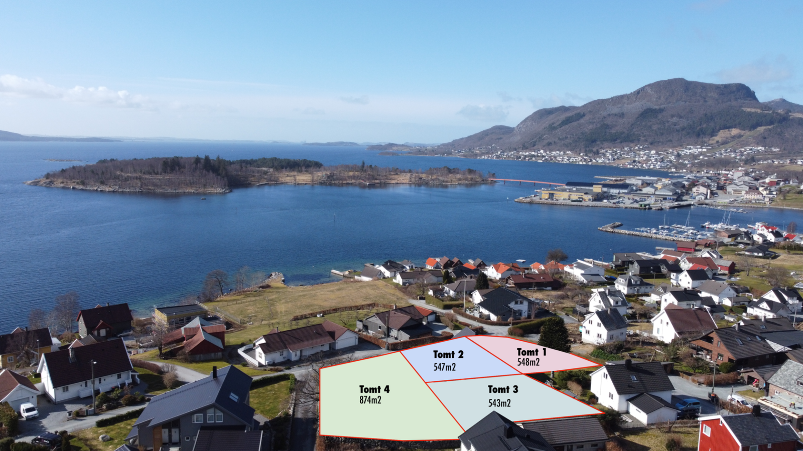 Solrike tomter, nærhet til sjø Galleribilde