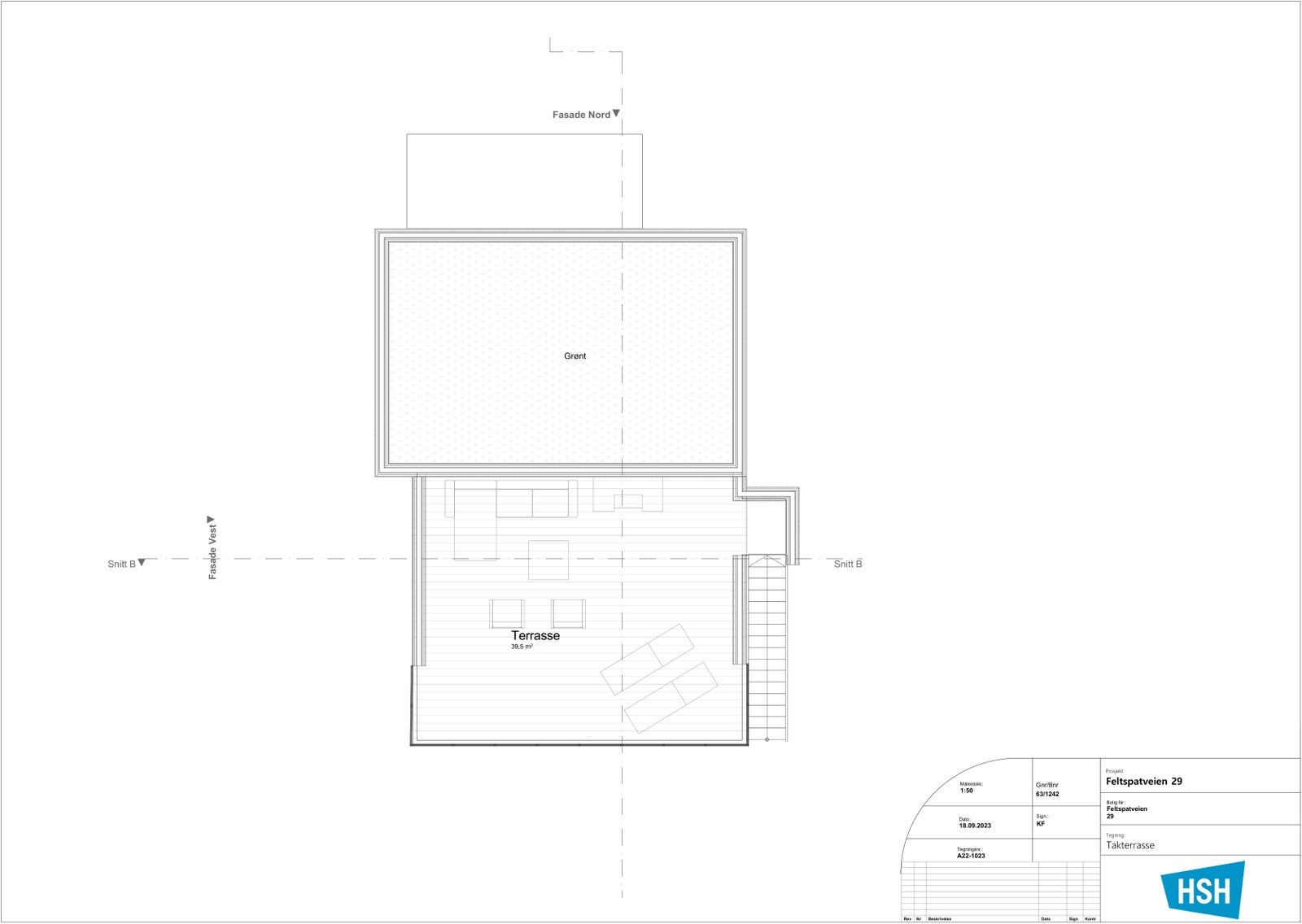 Takterrasse på ca 40m2 gir fine muligheter til å nyte sommer og sol. Galleribilde