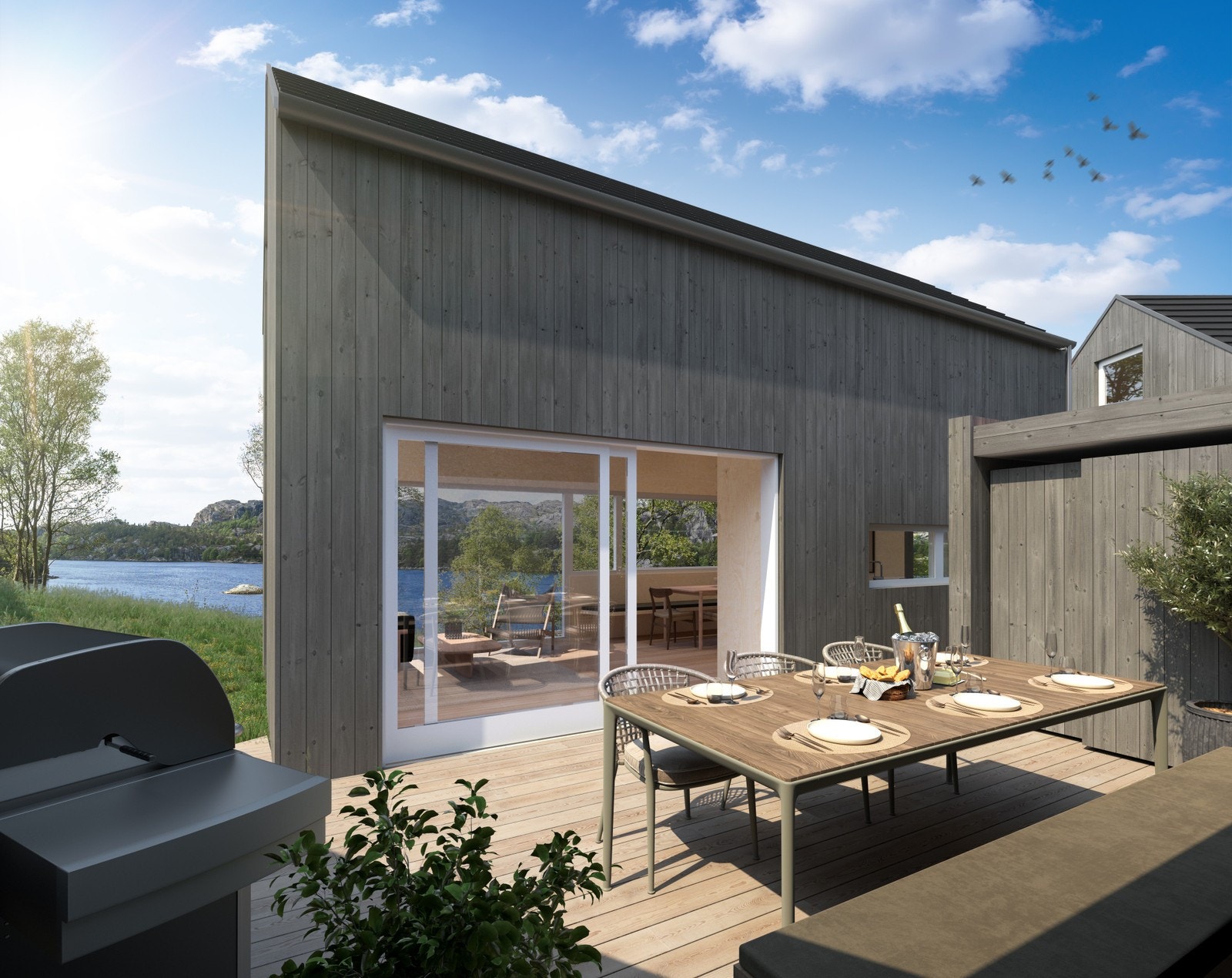 Alle hyttene vil få fine uteområder Galleribilde