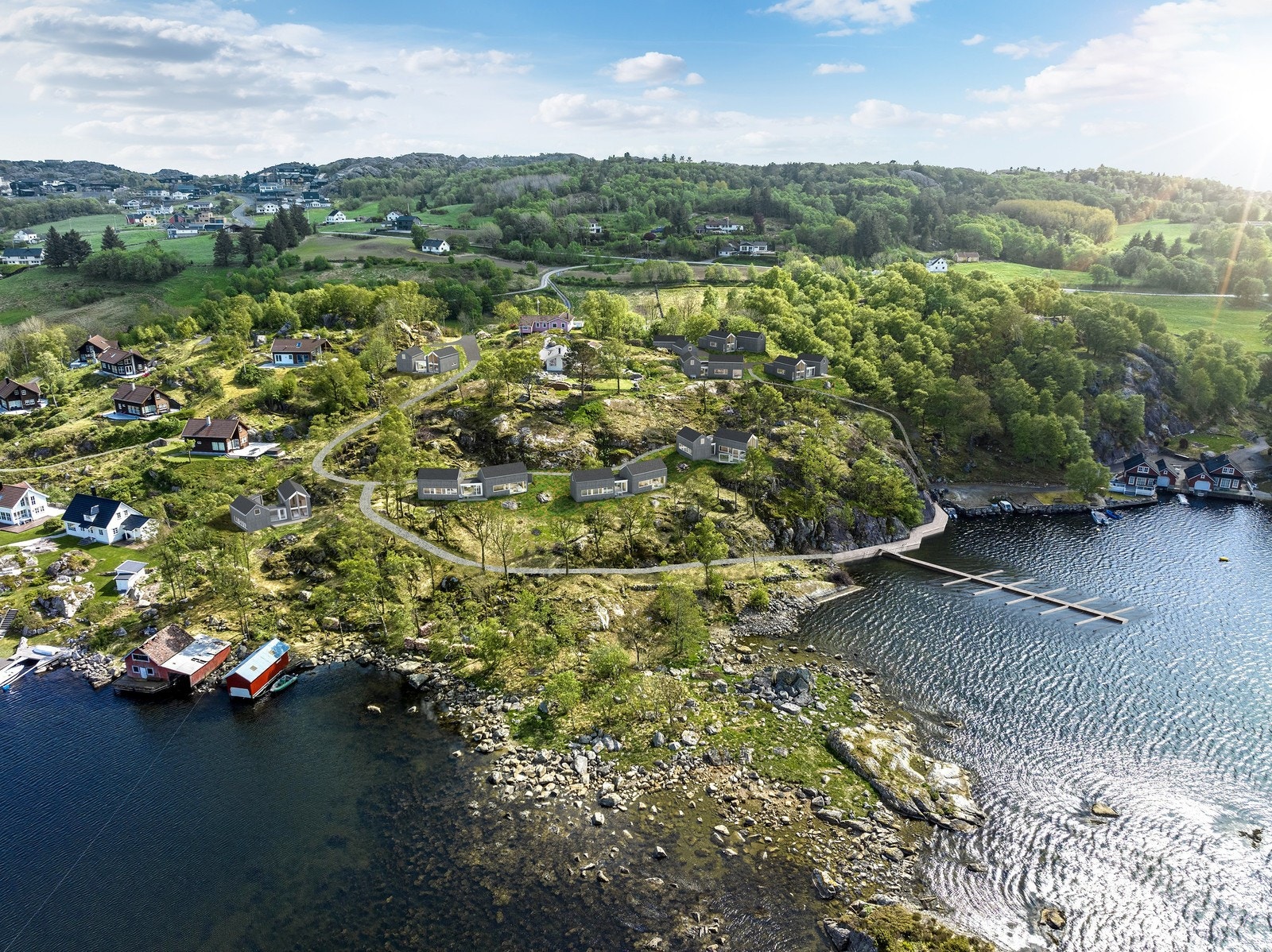 16 flotte prosjekterte hytter midt i den fineste skjærgården i Nordasundet! Galleribilde