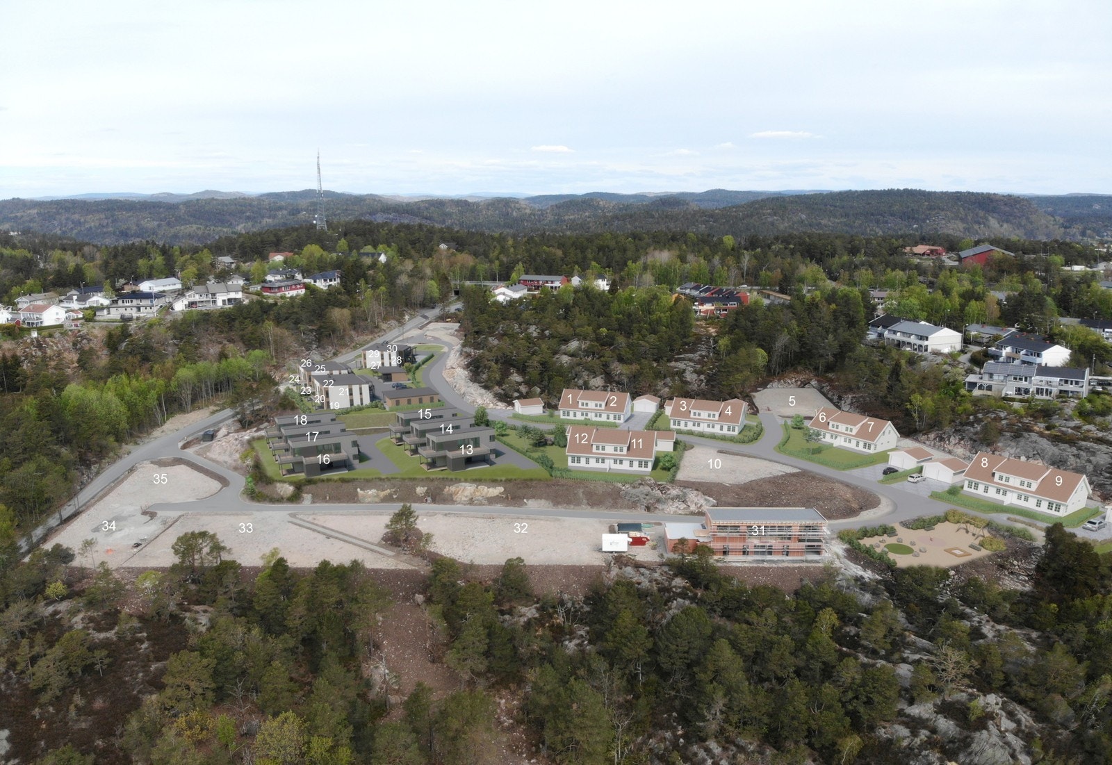 Randvikheia med tomtenr Galleribilde