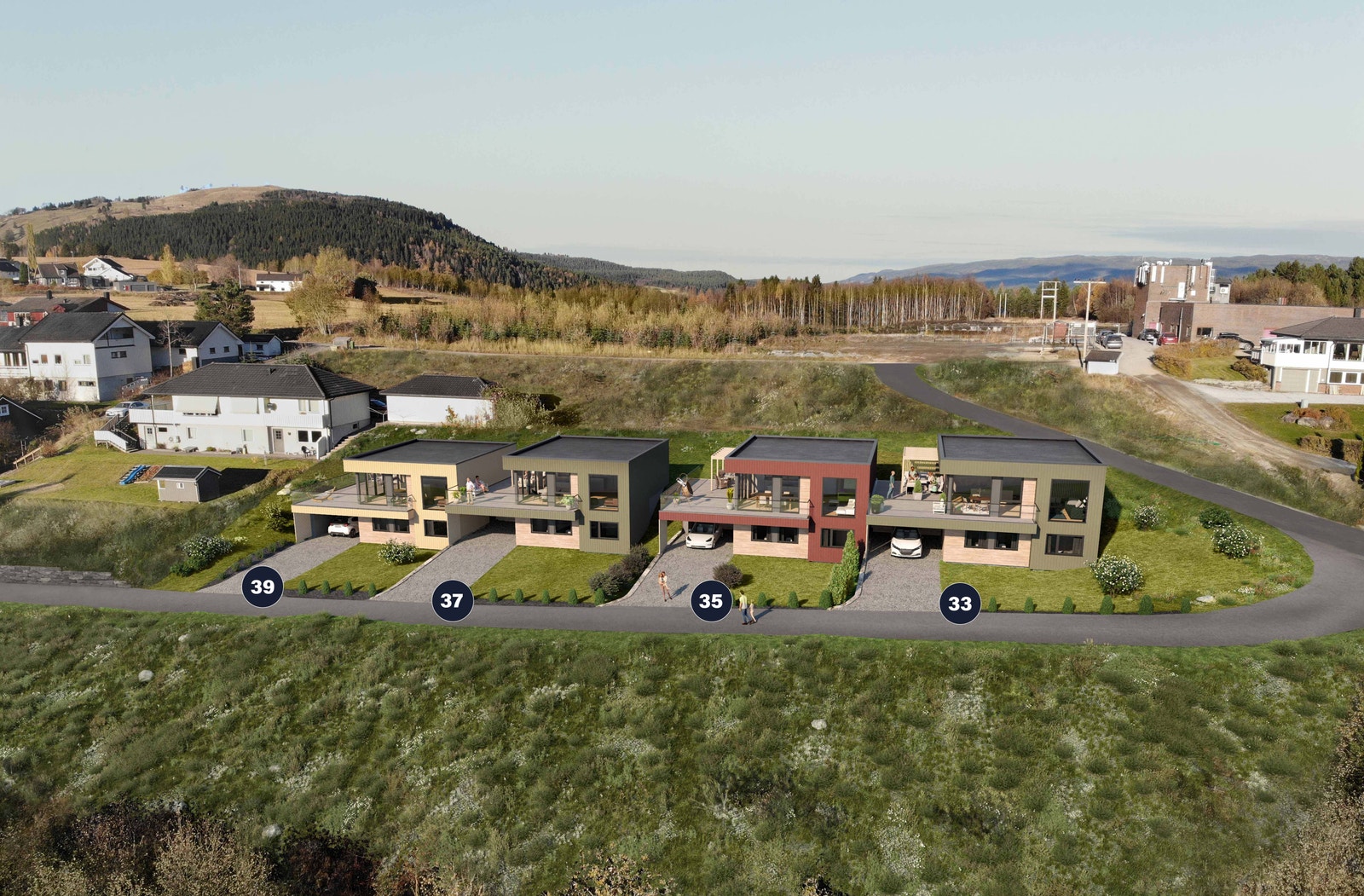 4 eneboliger i salg nå, Hallemsåsen 37 er reservert Galleribilde