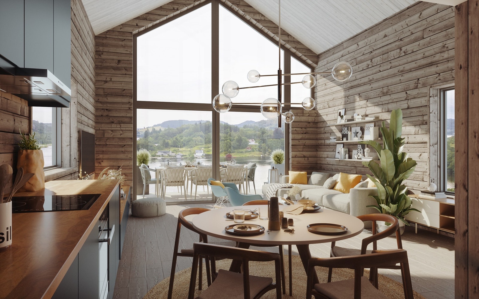 Illustrasjon interiør hyttetype 1 Galleribilde