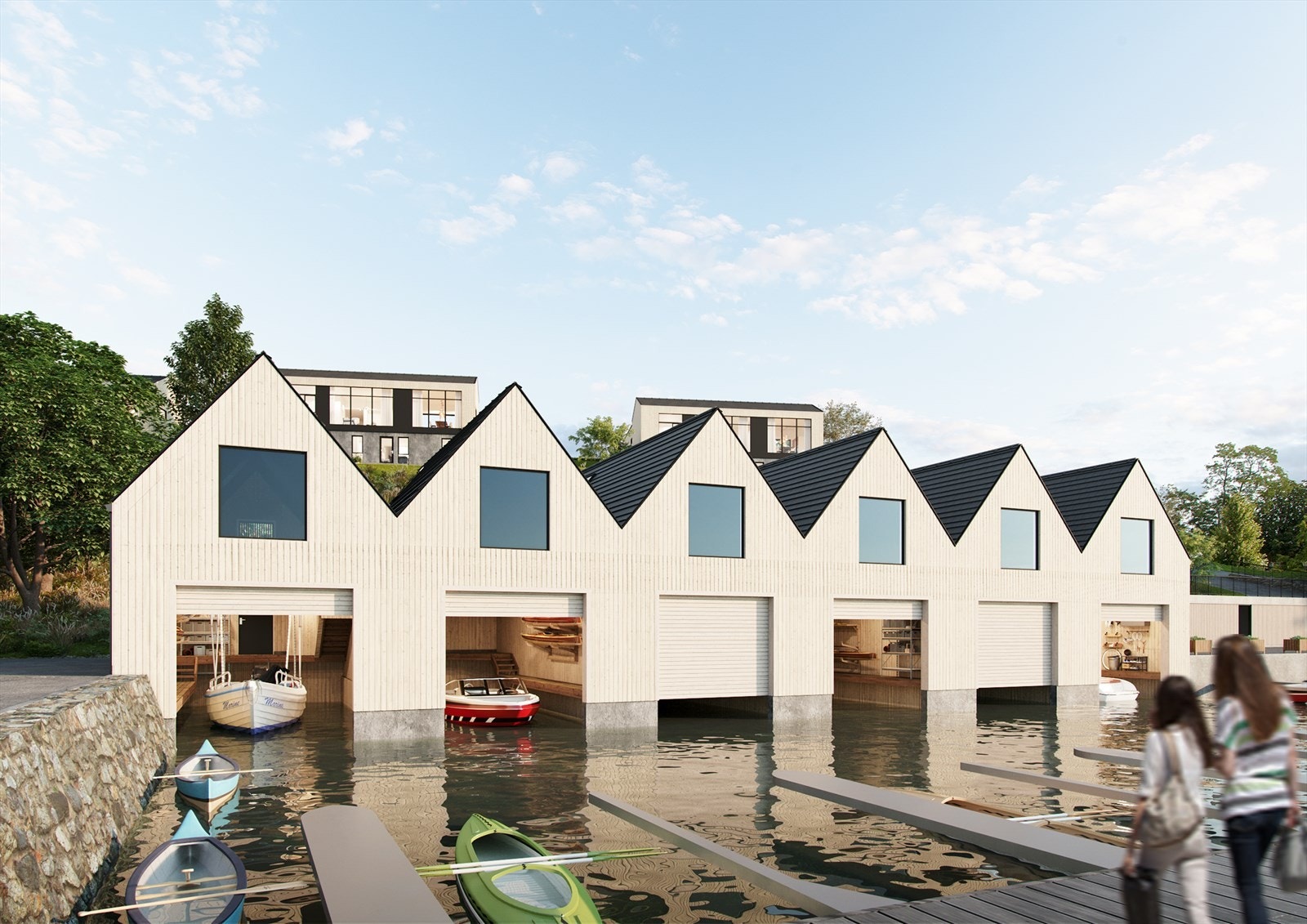 2 av 6 båtgarasjer er allerede solgt, så her gjelder det å sikre seg en av disse flotte båtgarasjene før det blir utsolgt! Galleribilde