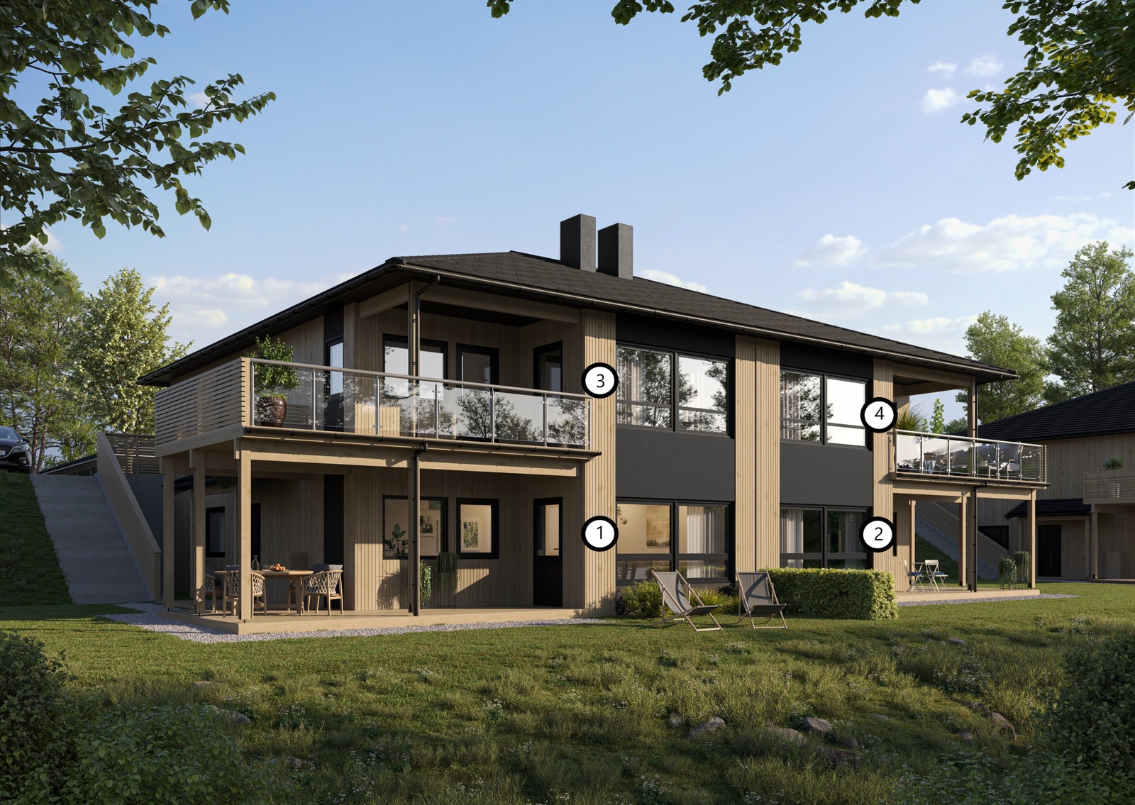 Perspektiv med nummerering av leilegheiter. Galleribilde