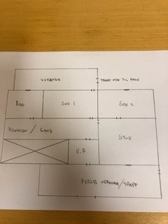 Planskisse, veranda på begge sider Galleribilde