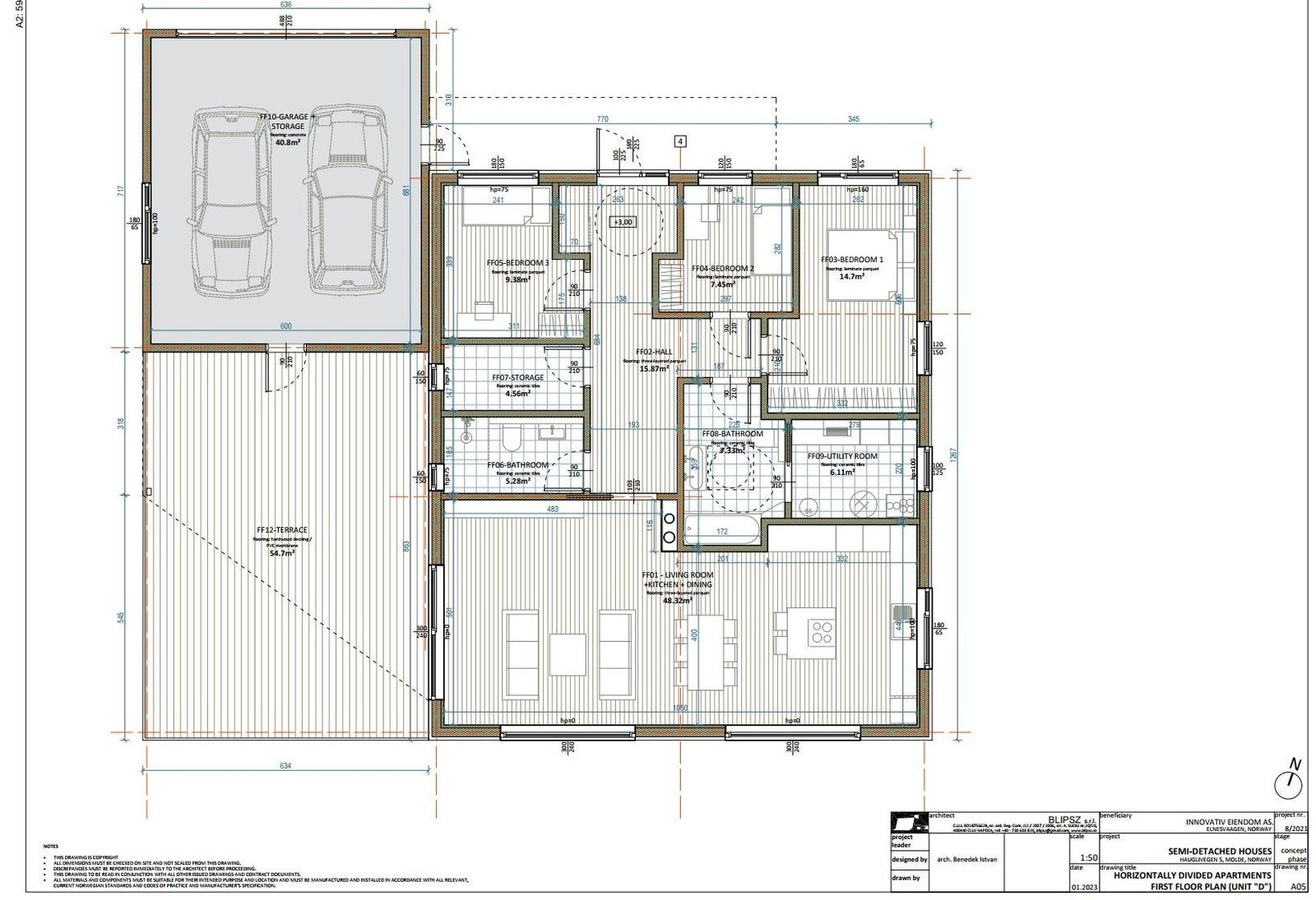Plantegning bolig D i 1. etasje Galleribilde