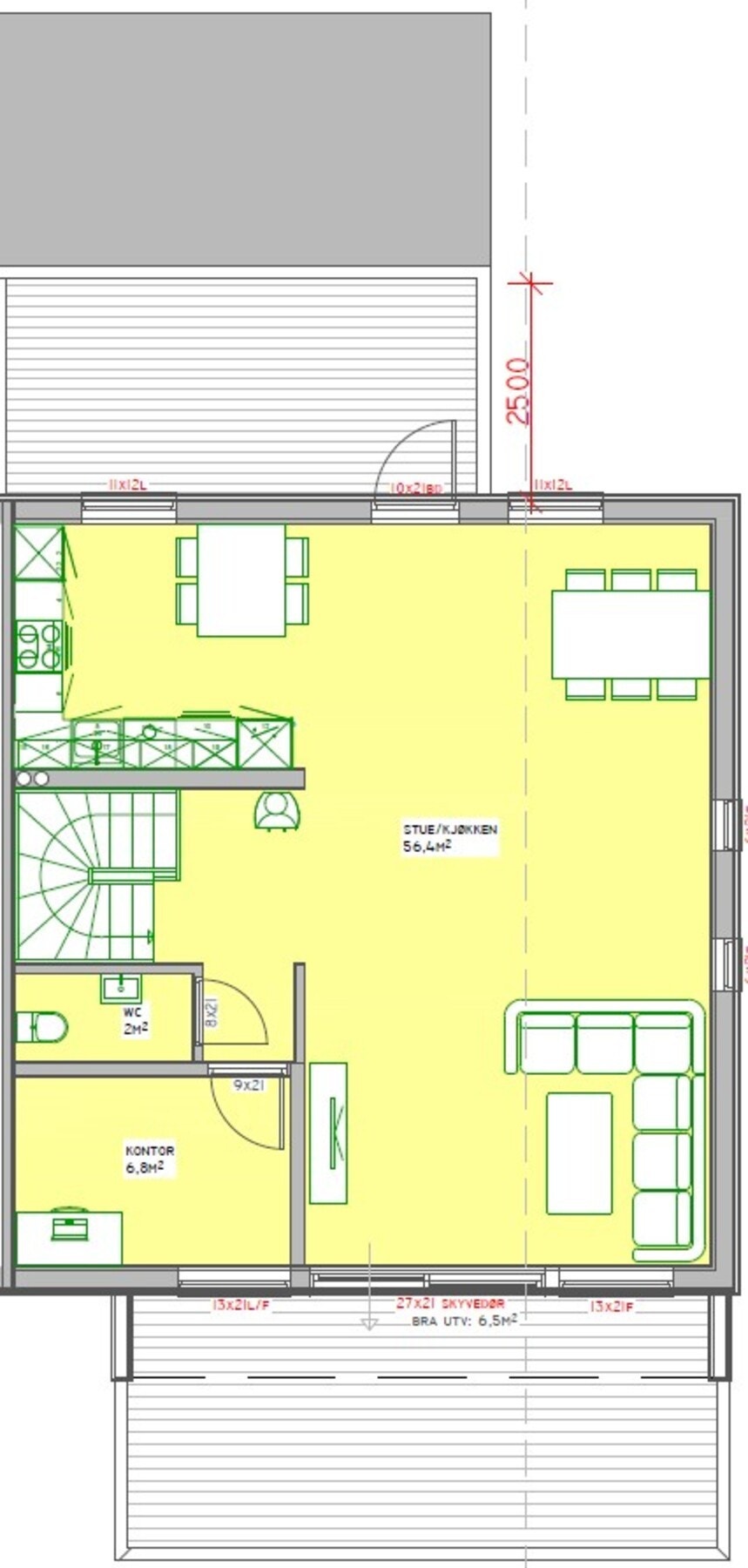 Planskisse 2. etasje. Galleribilde