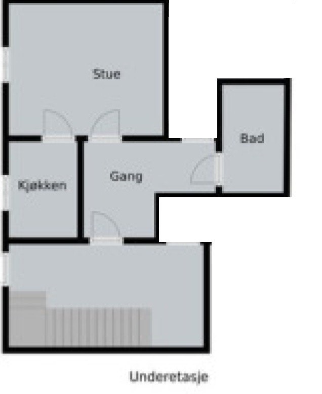 Felles inngangsdør med digitalkodelås. Egen låsbar dør inn til hybel fra felles gang. Galleribilde