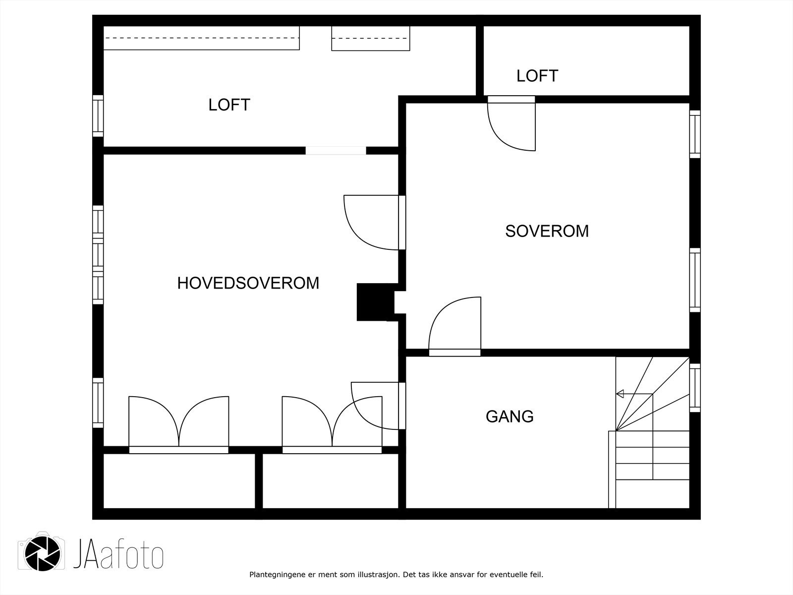 Plantegning loftsetasje Galleribilde