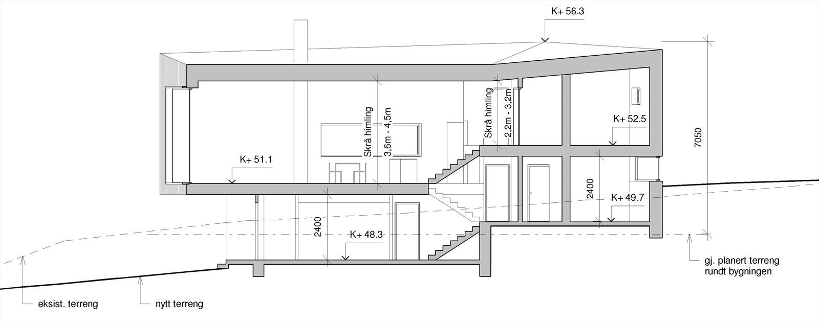 Hus B snitt Galleribilde