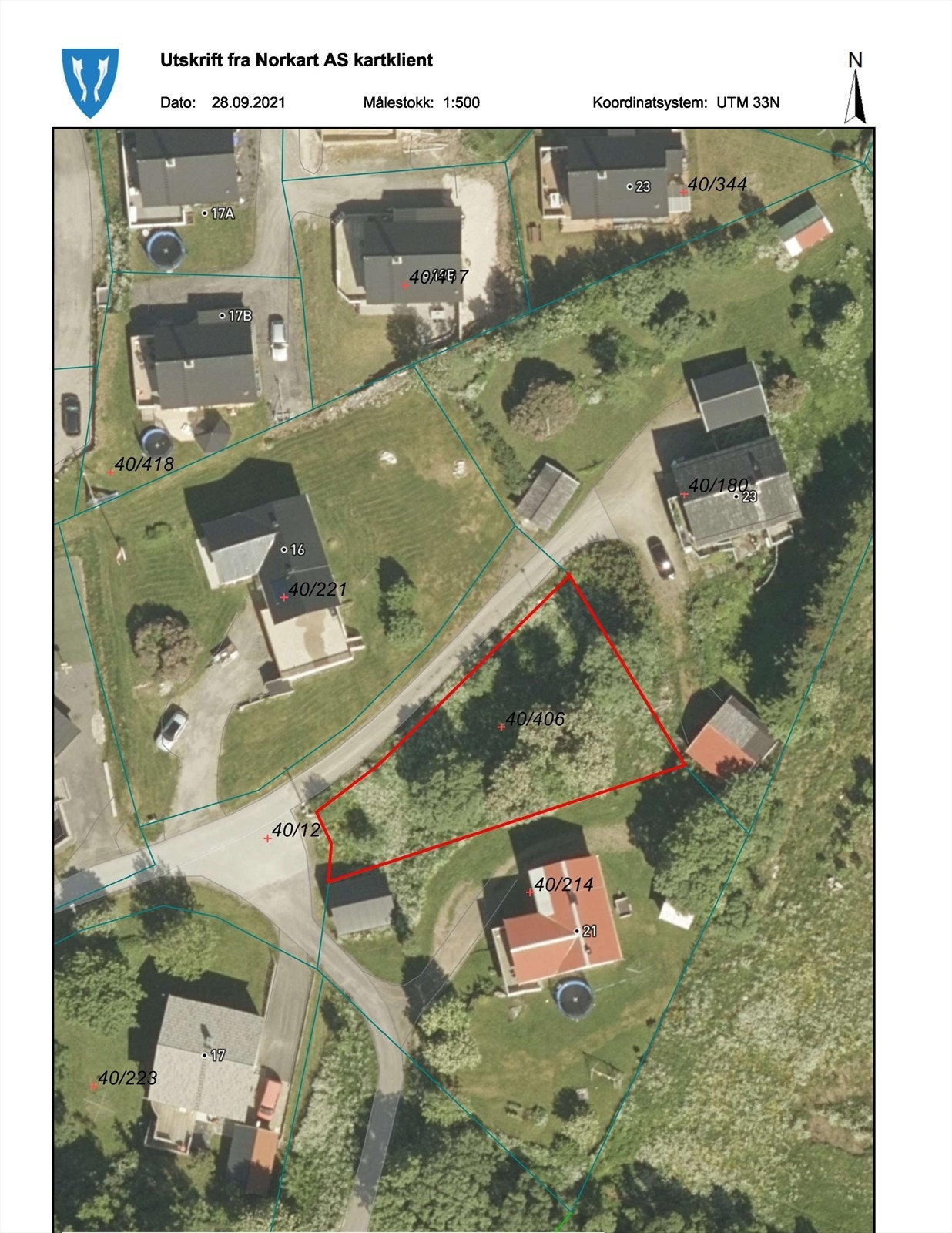 Flyfoto med inntegnet grense Galleribilde