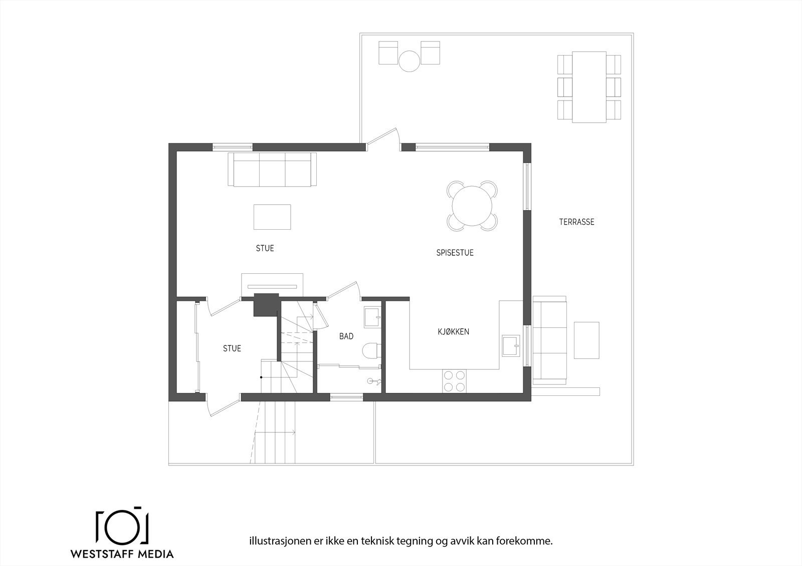 Planløsning 1. etasje Galleribilde