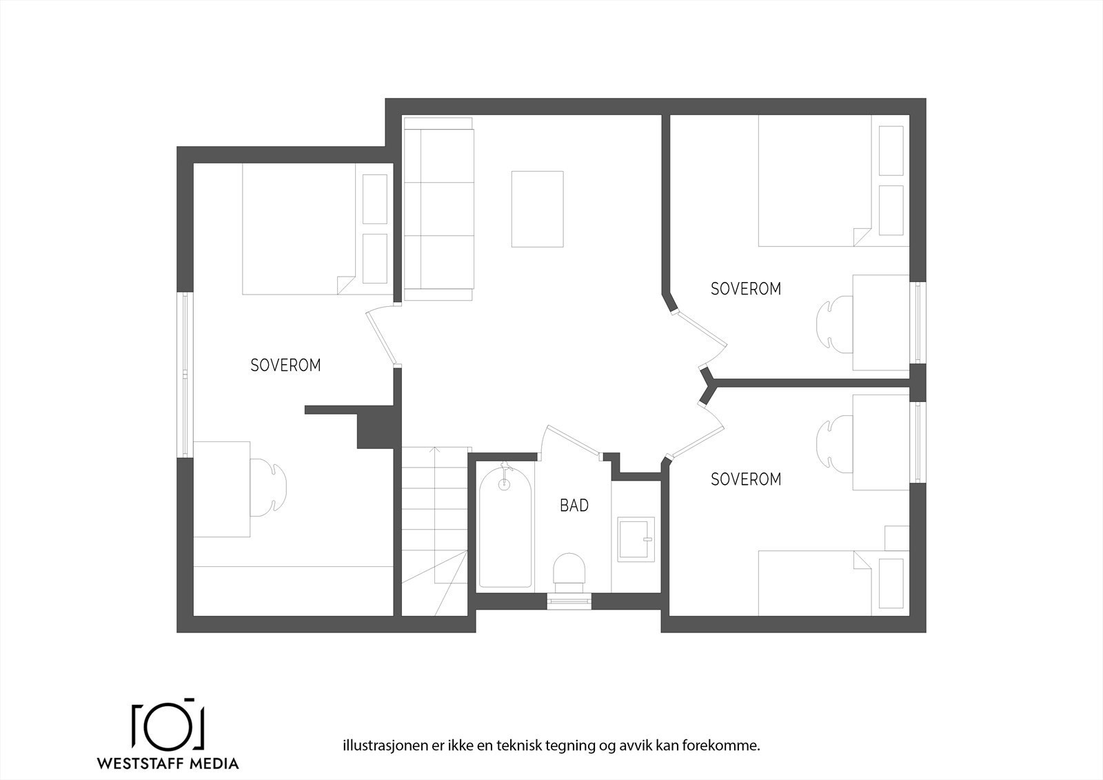 Planløsning 2. etasje Galleribilde