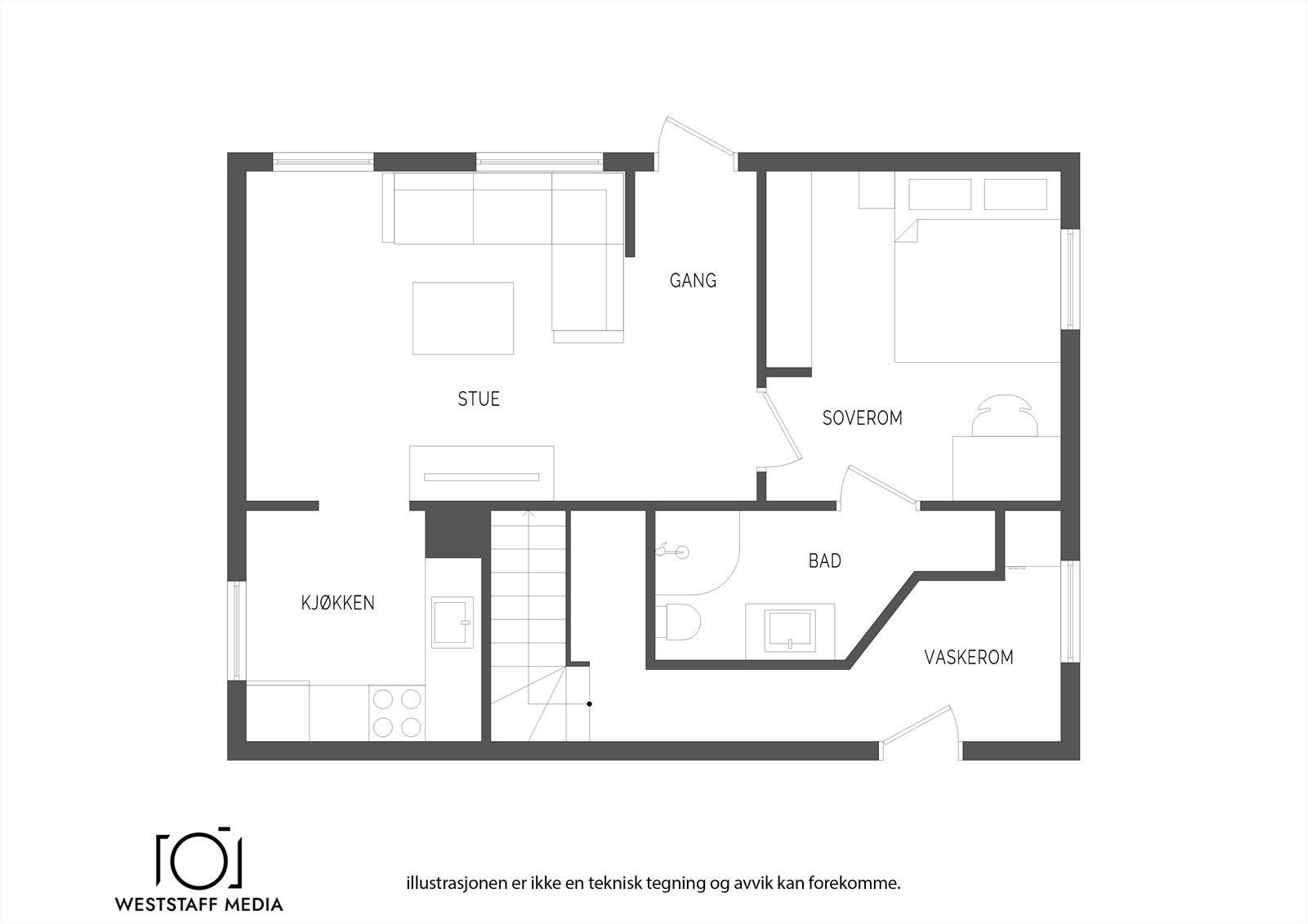 Planløsning u. etasje Galleribilde