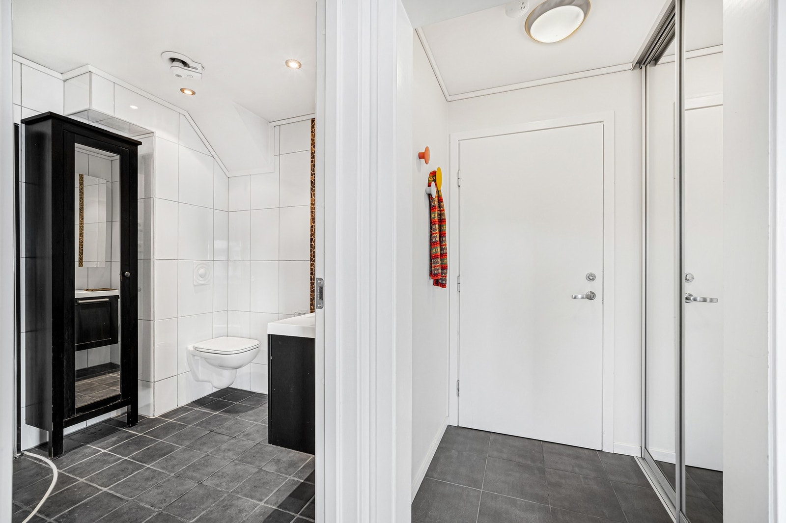 Lett adkomst til badet fra entré. Galleribilde