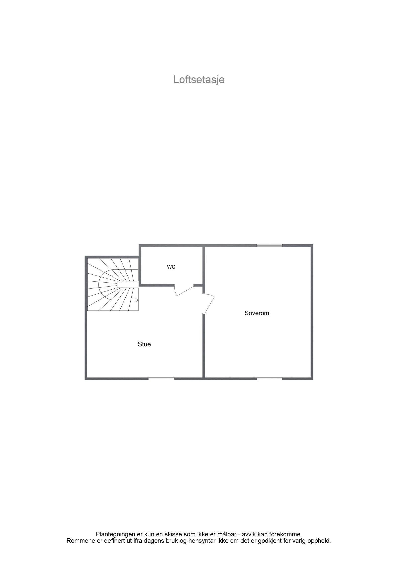 Plantegning loftsetasje Galleribilde