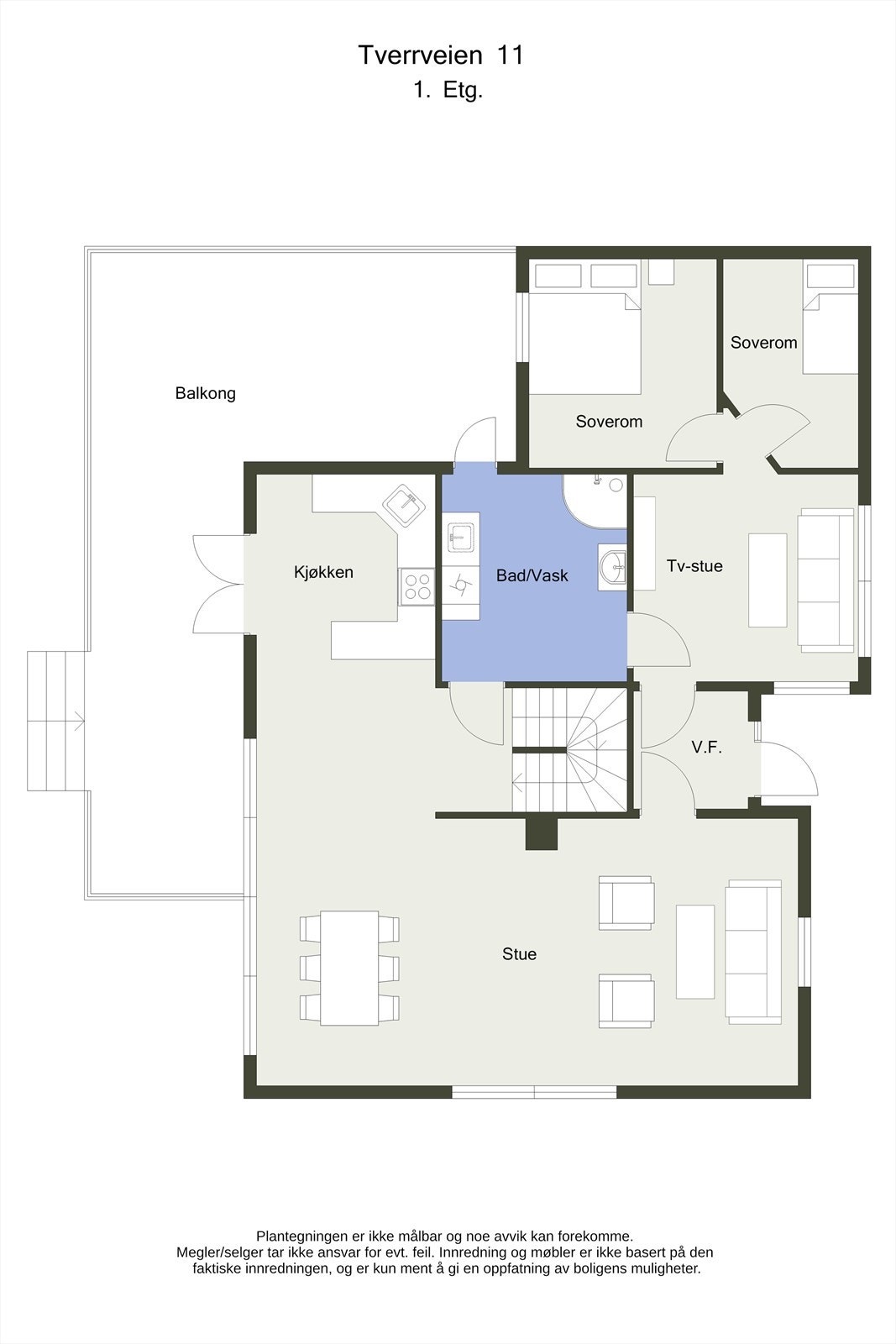 Planskisse 2D - Hovedetasje Galleribilde