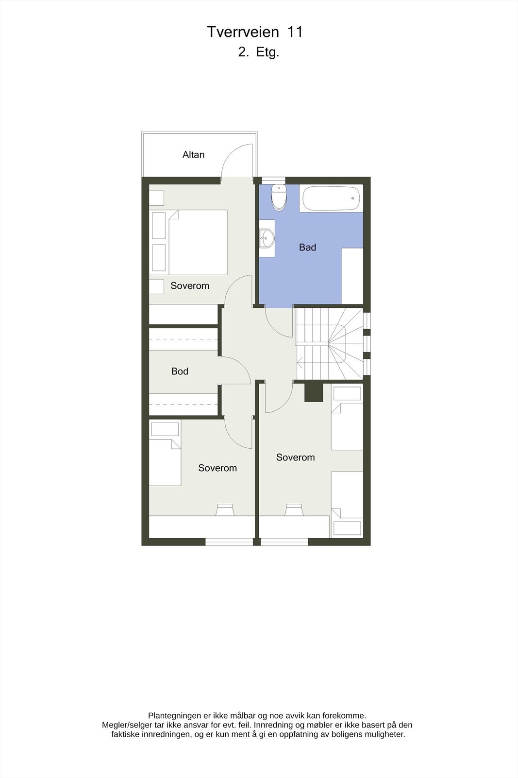 Planskisse 2D - Loftetasje Galleribilde