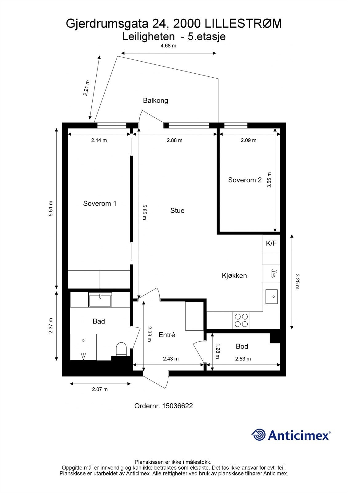 Plantegning 5. etasje Galleribilde