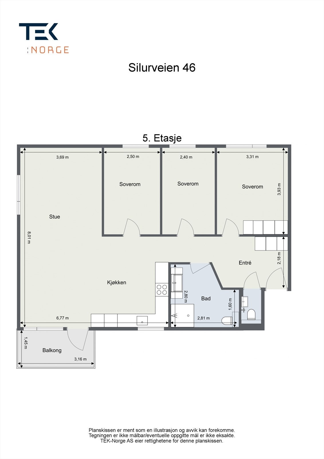 Plantegning 5. etasje Galleribilde