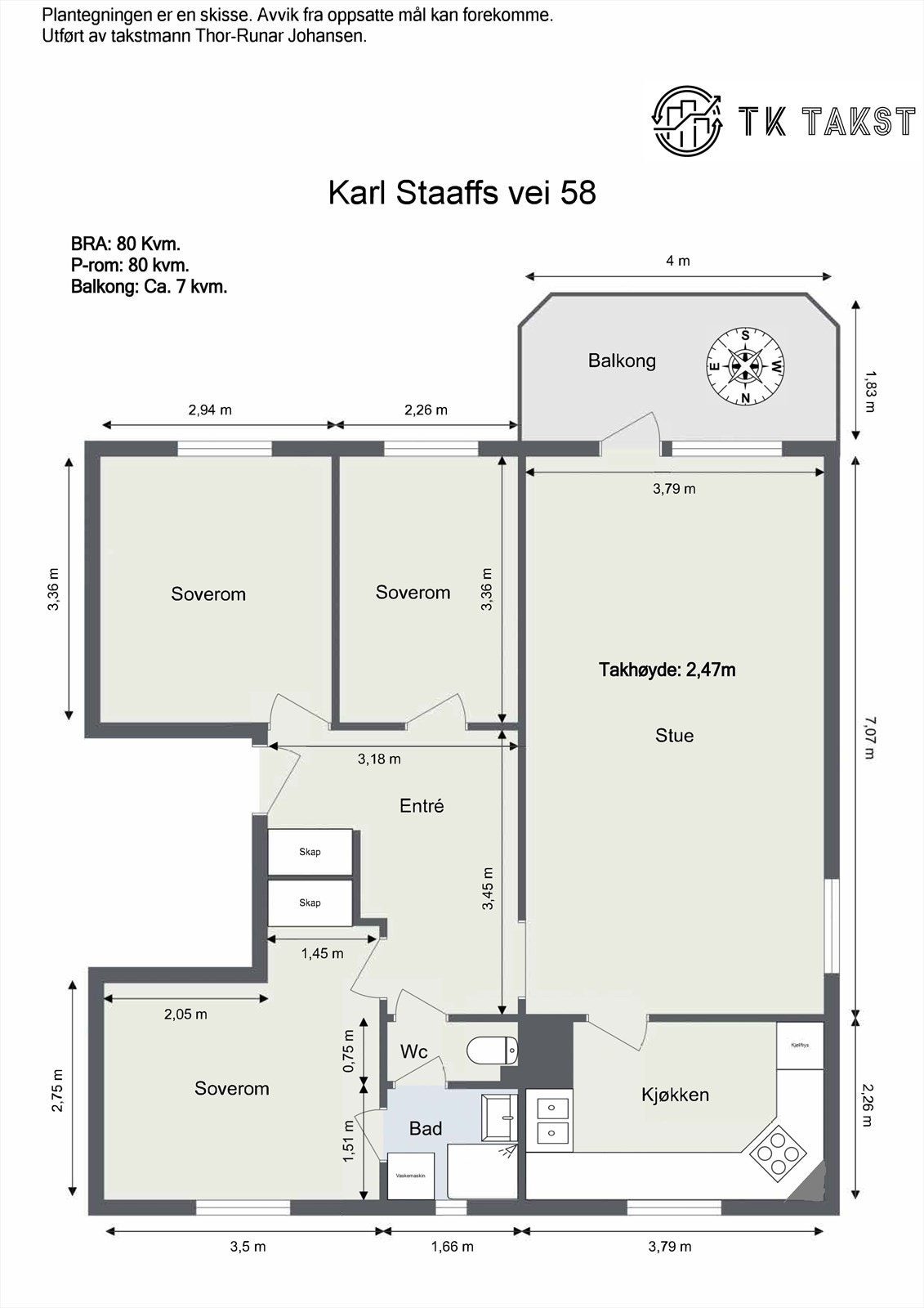 Plantegning med mål Galleribilde