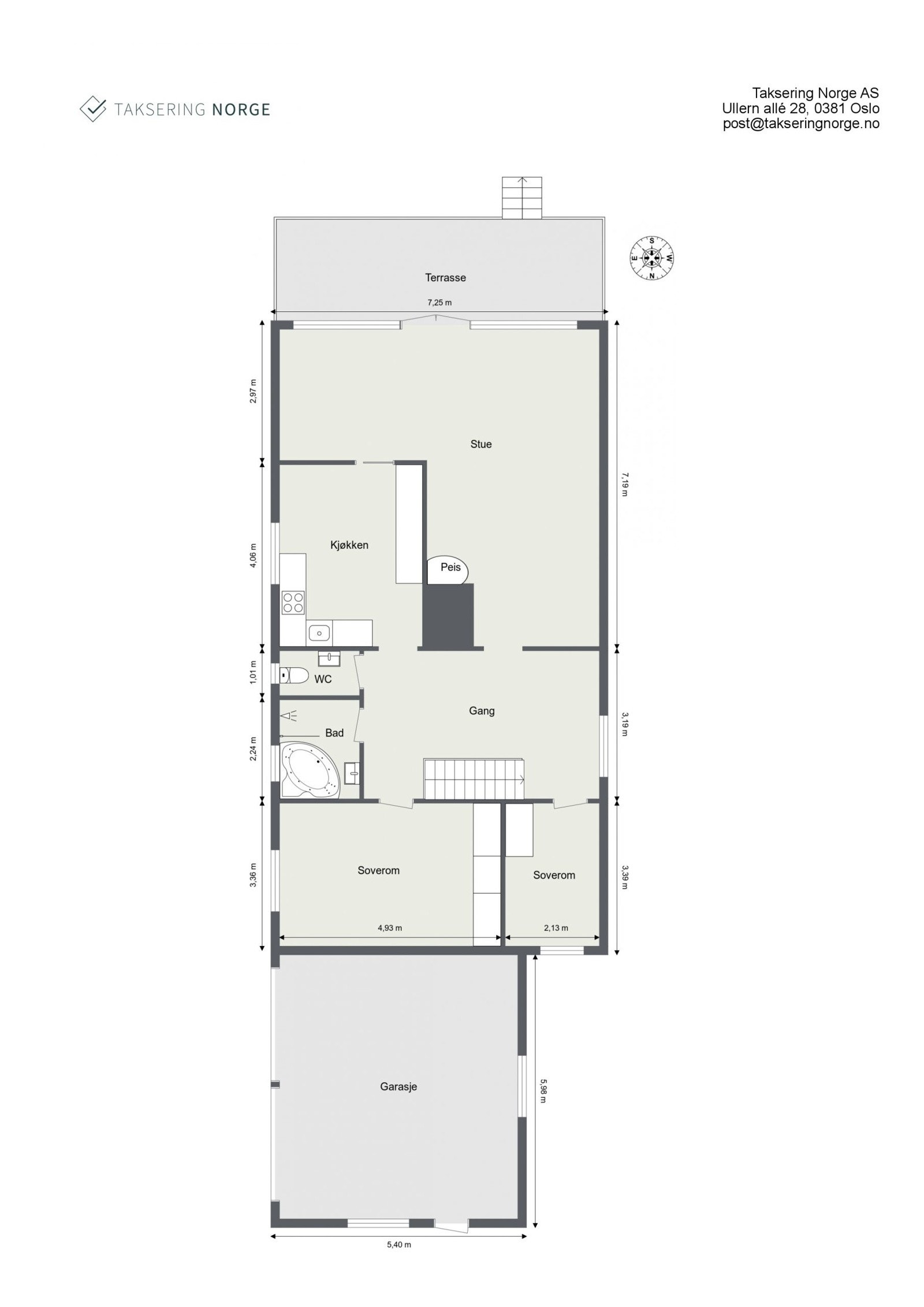 Tuterudsvingen 15 - planskisse 1. etasje Galleribilde