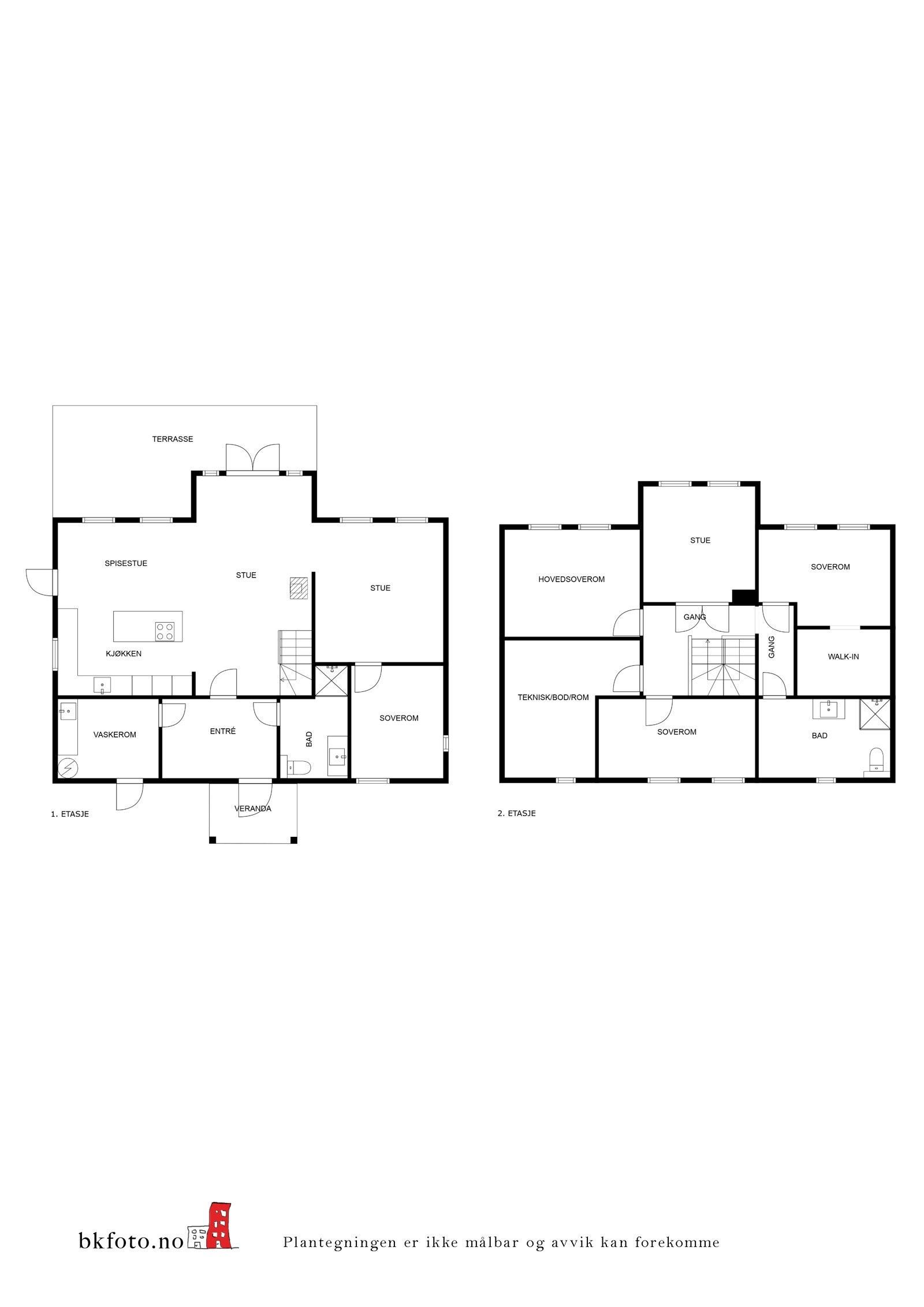 Veiledende plantegning begge plan Galleribilde