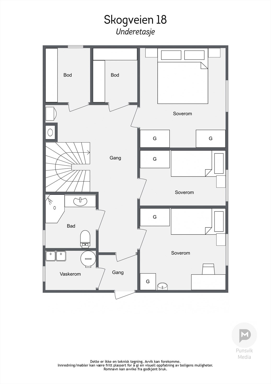Plantegning - underetasje Galleribilde