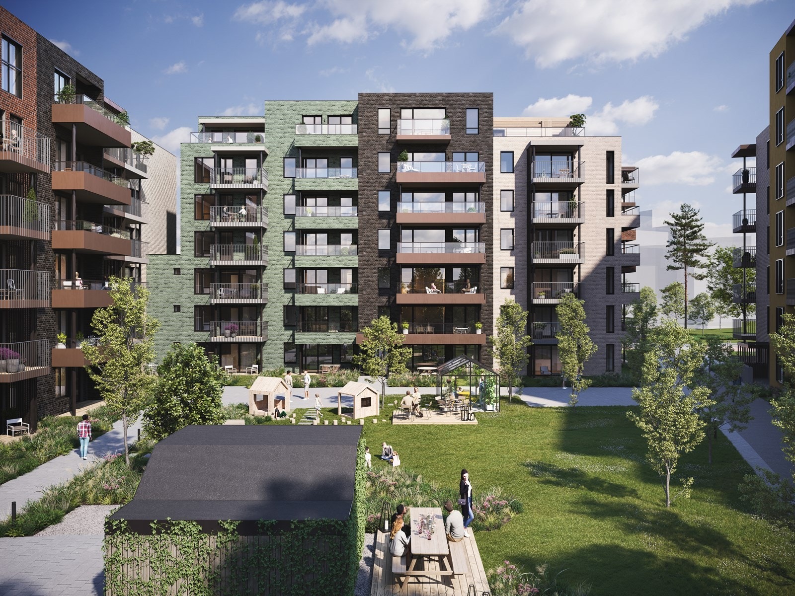 Rett ut fra balkongen blir det opparbeidet felles park for beboere. Ta kontakt med megler for å avtale visning Galleribilde