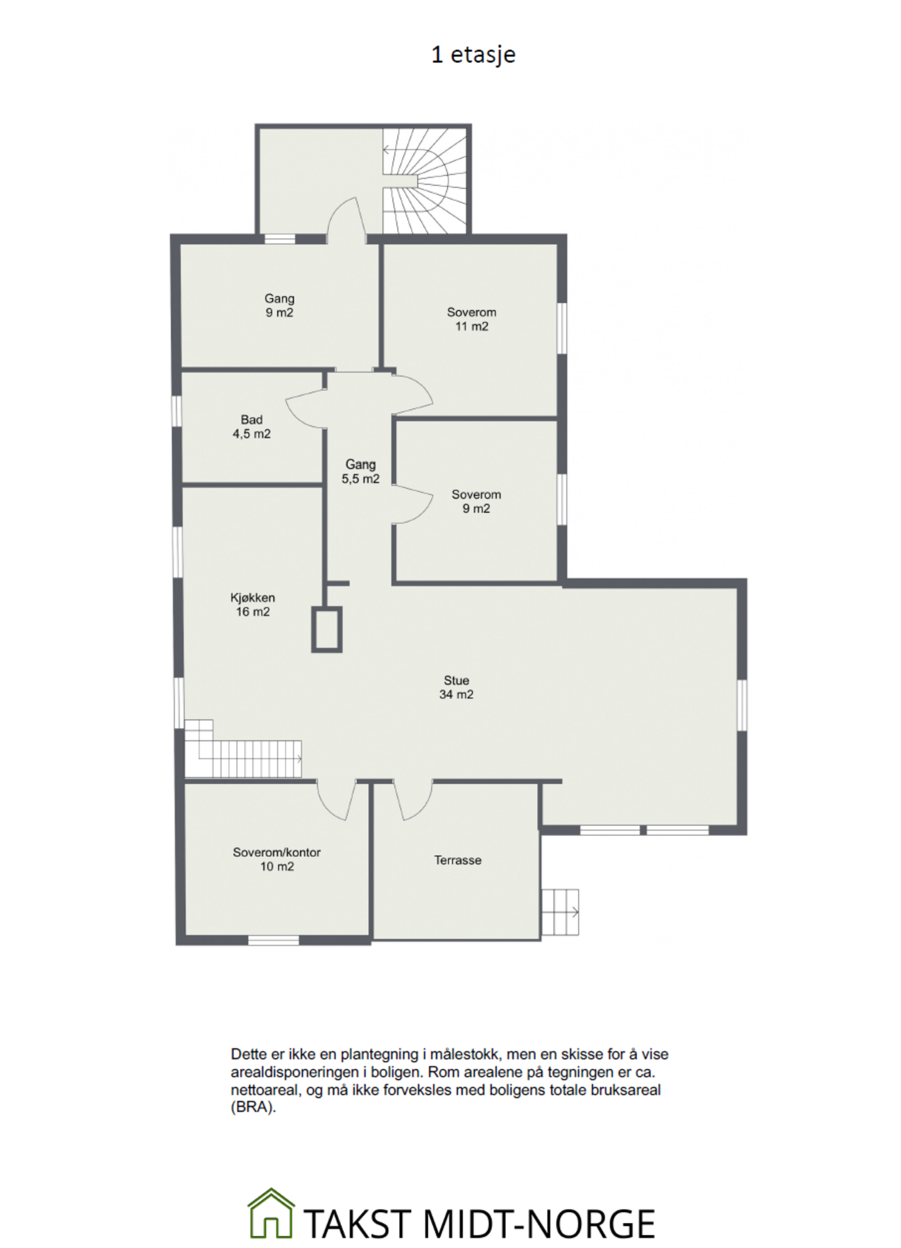 Planskisse 1. etasje Galleribilde