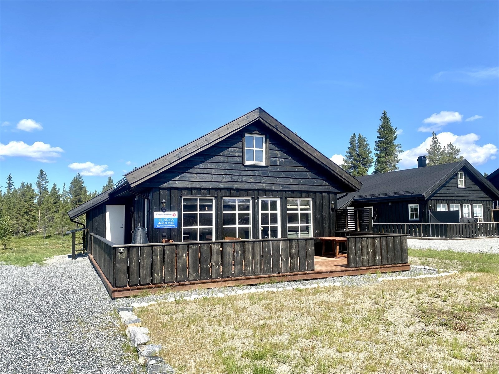 Hytta på sommerstid (bilde tatt av megler). Galleribilde