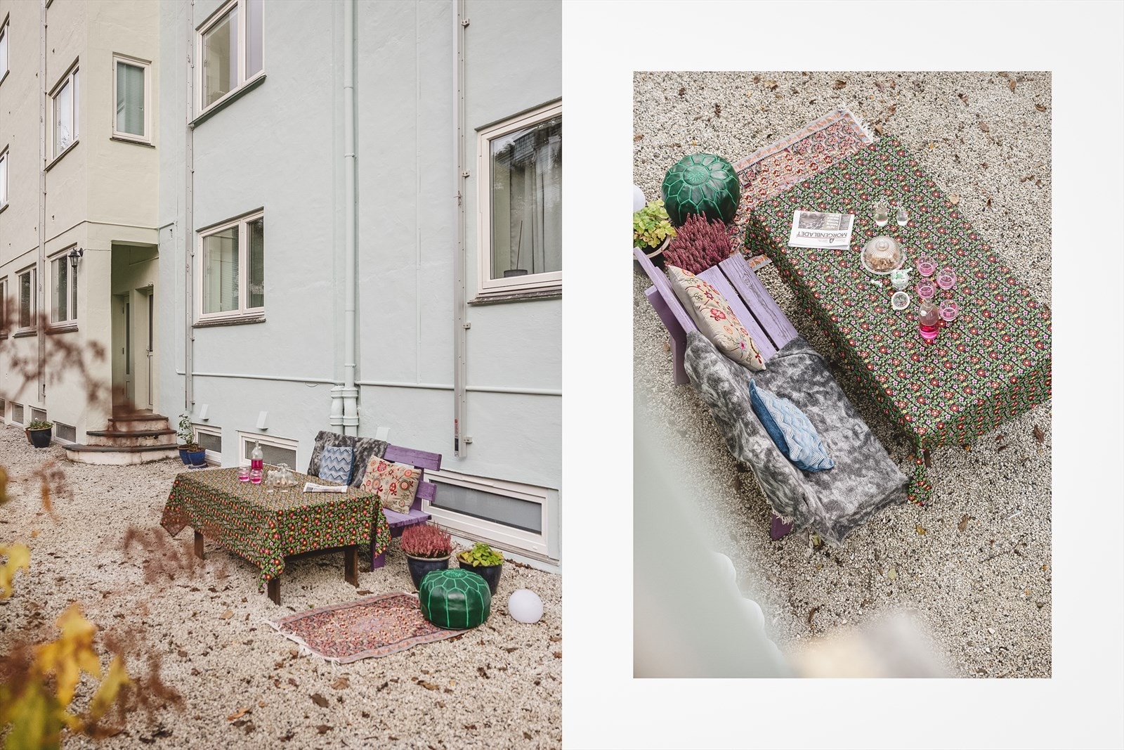 På baksiden av bygget er det en hyggelig felles uteplass hvor man kan nyte de fine dagene. Galleribilde
