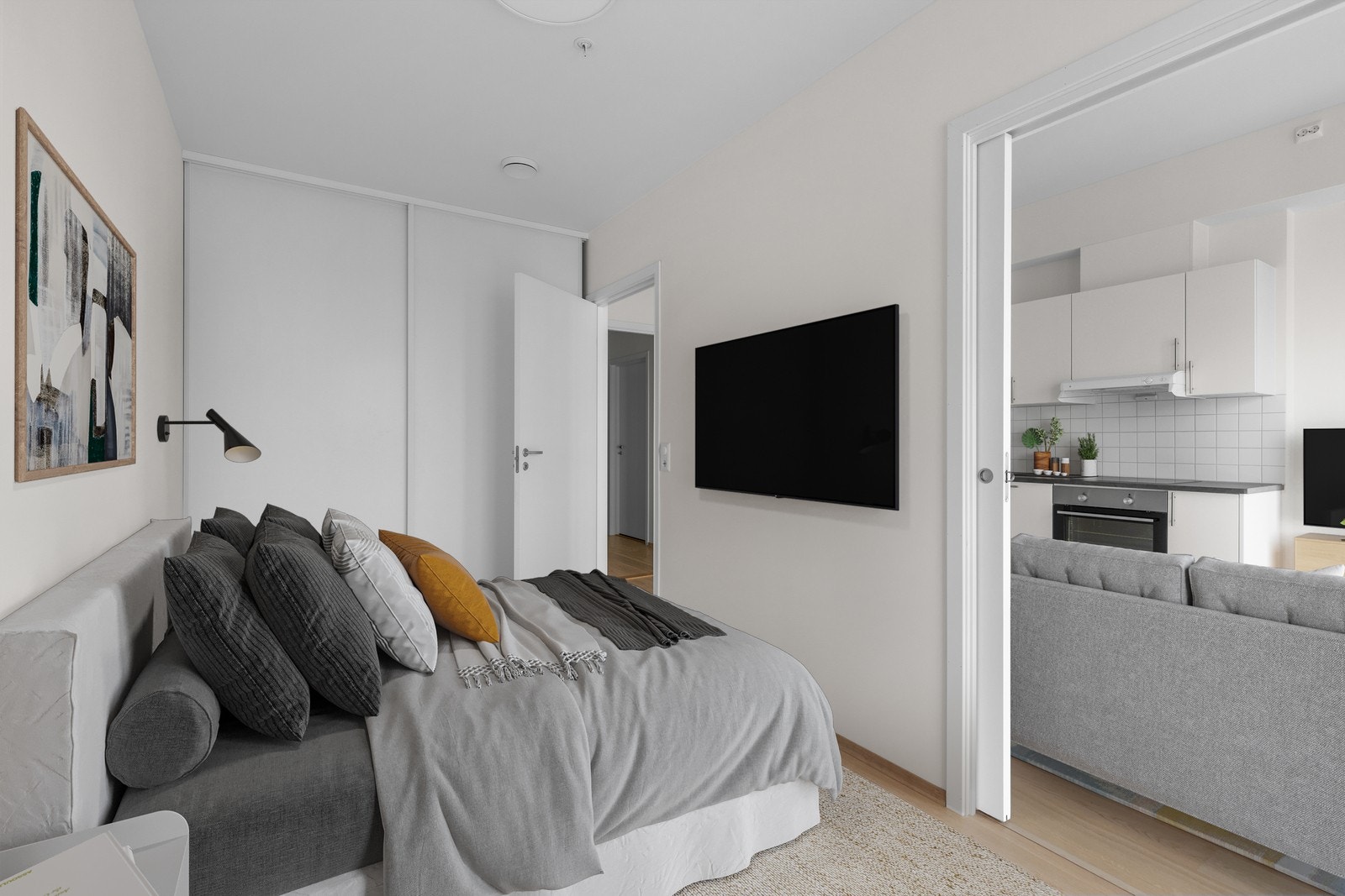 Soverommet er på ca.10.5m². Romslig garderobe følger med. Galleribilde