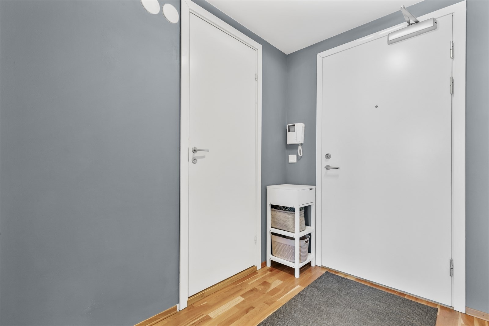Entré med plass til garderobeløsning og dørcalling for å enkelt slippe inn gjester fra hovedinngang. Galleribilde