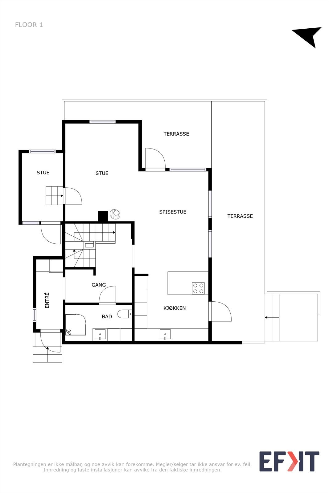 Plantegning 1.etg. Galleribilde