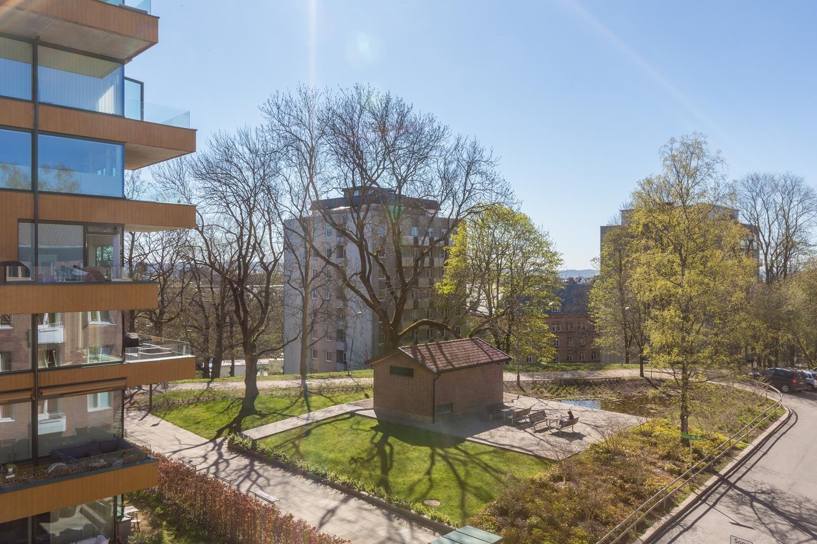 Utsikt fra balkong. Galleribilde