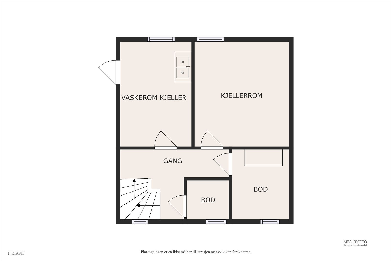 Planskisse over kjeller ( noen fellesrom med nabo) Galleribilde